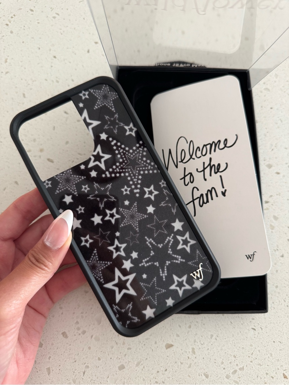 Wildflowers Black and White Star Pattern Phone Case